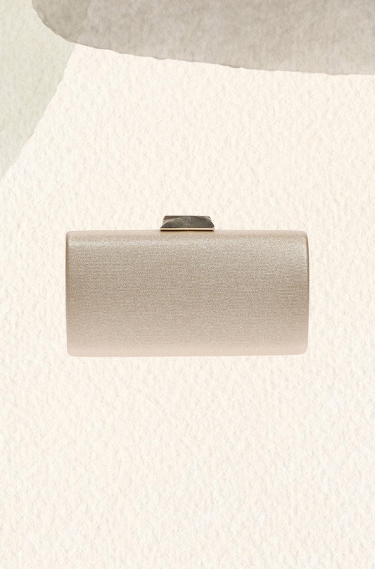 Clutch fiesta brillo oro-claro