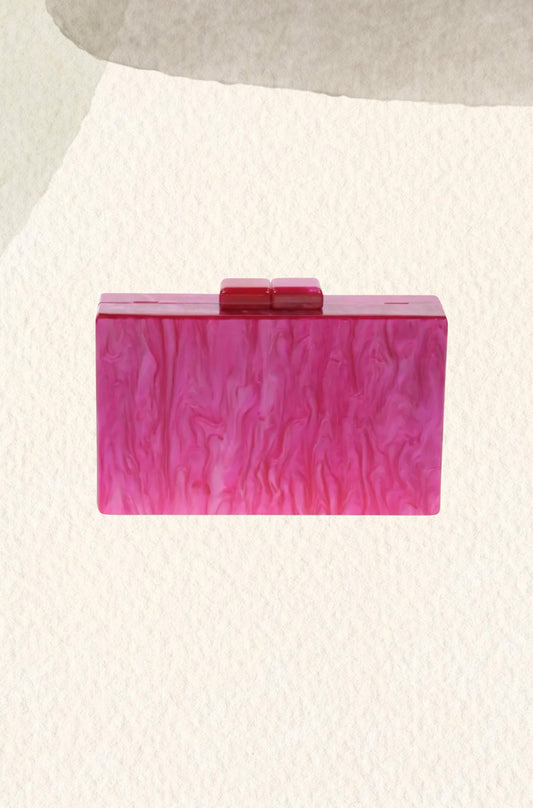 Pearlescent bougainvillea party clutch