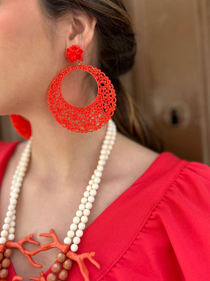 Pendientes Fandango coral