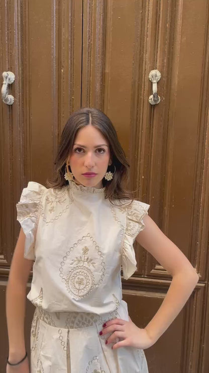 Gemma cream hoops